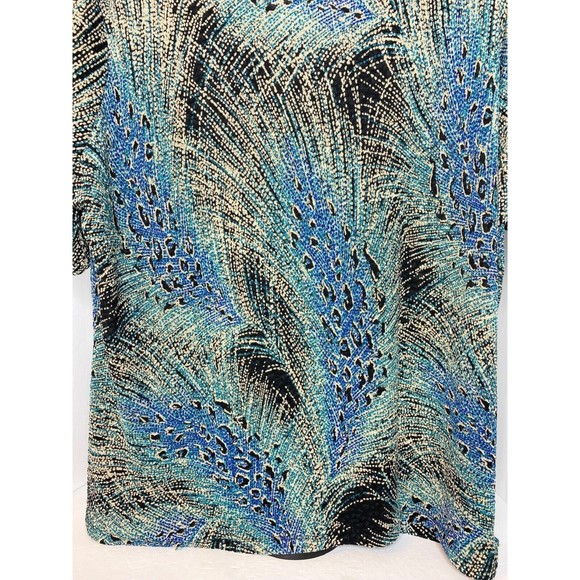 Drapers Damons, Womens, Blouse, 2X Peacock Feather, Short Sleeves - Picture 9 of 16